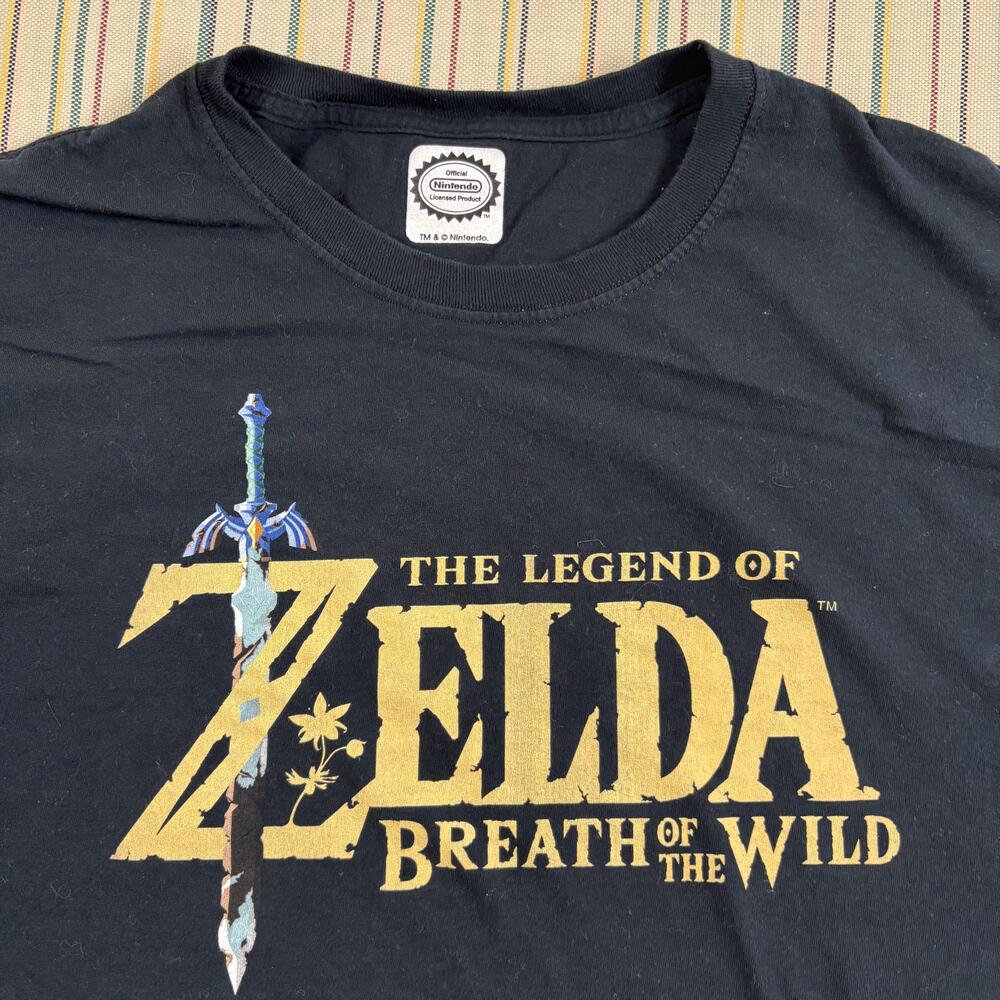 Legend Of Zelda Breath Of The Wild Shirt Mens Large Black Nintendo Graphic Tee E